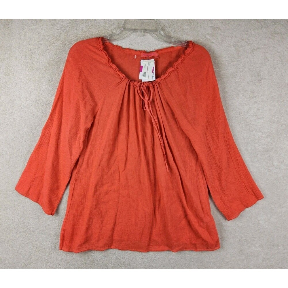 Fresh Produce Women's 100% Cotton Gauze Long Sleeve Shirt Top Size XS/S